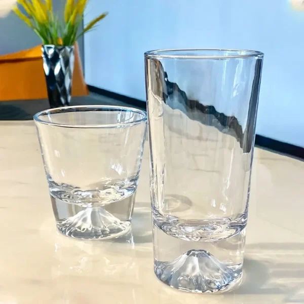 Glass Drinking Fuji Mountain Water Cup Glass Cups Ins Style Whiskey Snow Mountain Bottom Cup Volcano Mug Home Luxury Drinkware 4