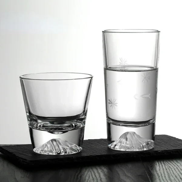 Glass Drinking Fuji Mountain Water Cup Glass Cups Ins Style Whiskey Snow Mountain Bottom Cup Volcano Mug Home Luxury Drinkware 5