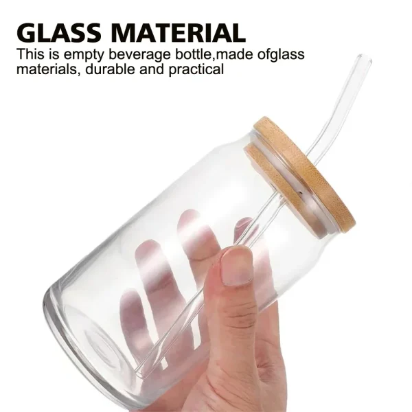 1PC Straw Glass Cup 350/550ml Transparent Water Juice Glass Beer Can Milk Coffee Mug Drinkware Kitchen Accessories 4