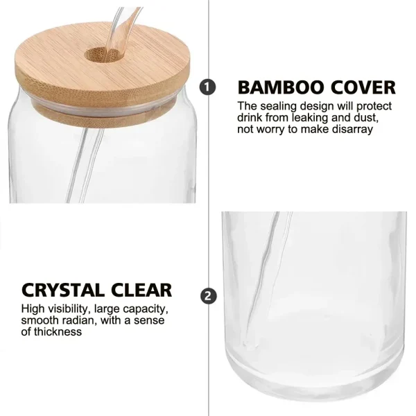 1PC Straw Glass Cup 350/550ml Transparent Water Juice Glass Beer Can Milk Coffee Mug Drinkware Kitchen Accessories 5