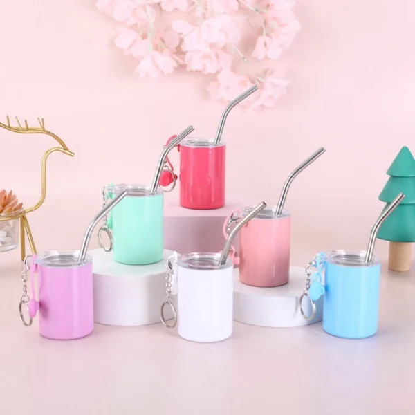 3oz Mini Tumbler Stainless Steel Wine Glasses Little Bottle Drinkware with Straw Cocktail Glasses Beer Mugs Thermal Coffee Cup 1