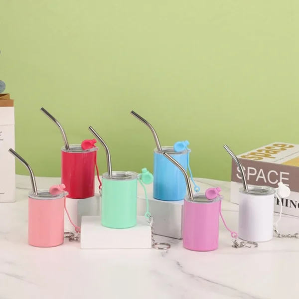 3oz Mini Tumbler Stainless Steel Wine Glasses Little Bottle Drinkware with Straw Cocktail Glasses Beer Mugs Thermal Coffee Cup 3