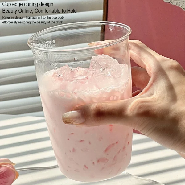 Glass Cup High Borosilicate Heat-resistant Latte Coffee Mug Cold Drinkware Water Cups Milk Beer Juice Tea Cup Whiskey Wine Glass 1