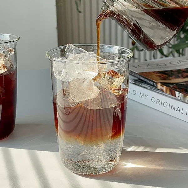 Glass Cup High Borosilicate Heat-resistant Latte Coffee Mug Cold Drinkware Water Cups Milk Beer Juice Tea Cup Whiskey Wine Glass 2