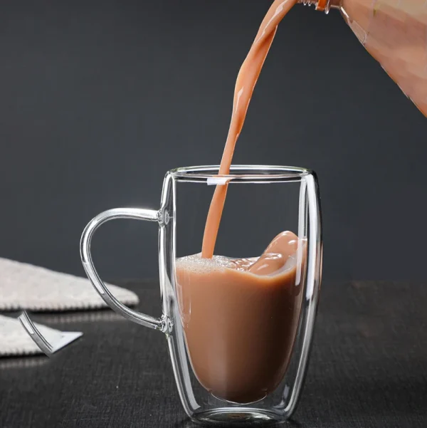 150/250/350/450ml Heat Resistant Double Wall Coffee Cup Transparent Glass Whiskey Tea Milk Cups Cold Beverage Wine Mug Drinkware 6