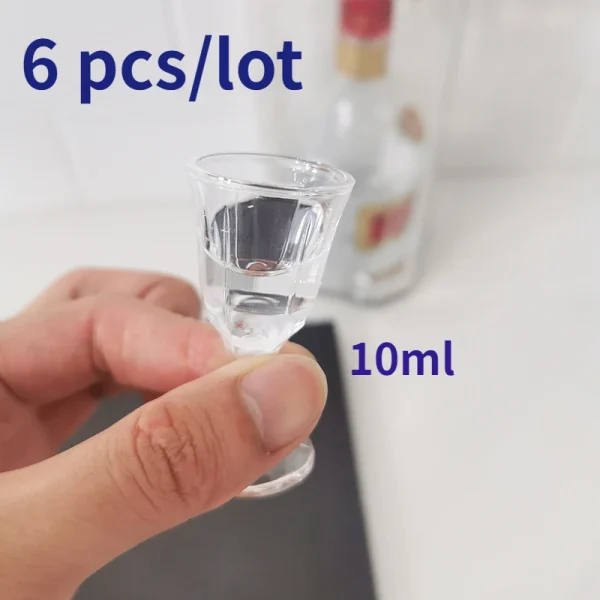6pcs Shot Glass 10ml Small Capacity Glass Spirits Cup Goblet Spirits Cup Wine Dispenser Wholesale Transparent Cups Drinkware 3