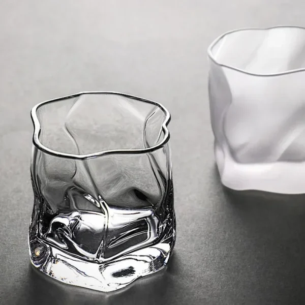 Creativity Irregular Shape Whiskey Glasses Ice Pattern Fold Paper Crystal Whisky Beer Wine Glass Drinkware Wine Glass Set 1