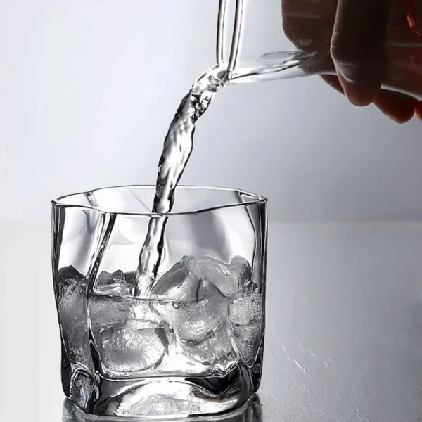 Creativity Irregular Shape Whiskey Glasses Ice Pattern Fold Paper Crystal Whisky Beer Wine Glass Drinkware Wine Glass Set 3