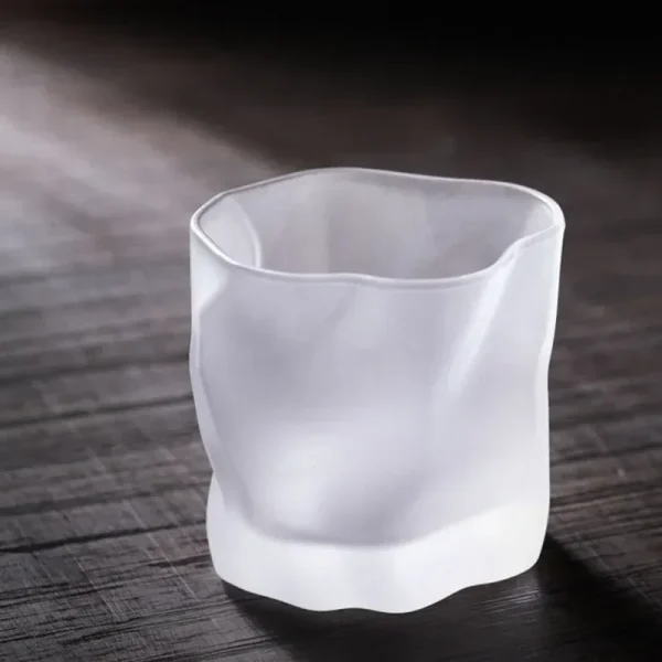 Creativity Irregular Shape Whiskey Glasses Ice Pattern Fold Paper Crystal Whisky Beer Wine Glass Drinkware Wine Glass Set 4