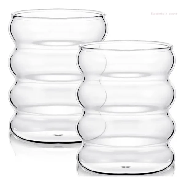 Single-Layer Glass Cup with Straw Drinking Mugs Coffee Drinkware Glasses 5