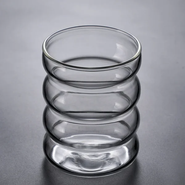 300ml Wave Shape Glass Cup Water Bottle Heat-resistant Beer Drinkware Tea Mug Coffee Juice Milk Tea Home Kitchen Supply 1