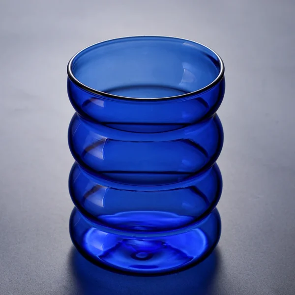300ml Wave Shape Glass Cup Water Bottle Heat-resistant Beer Drinkware Tea Mug Coffee Juice Milk Tea Home Kitchen Supply 5