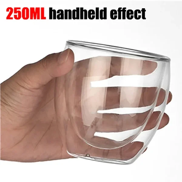 2-6PCS Double Wall High Borosilicate Glass Mug Heat Resistant Tea Milk Juice Coffee Water Cup Bar Drinkware Gift Creativity Set 2