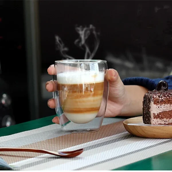 2-6PCS Double Wall High Borosilicate Glass Mug Heat Resistant Tea Milk Juice Coffee Water Cup Bar Drinkware Gift Creativity Set 3