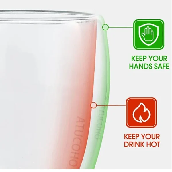 2-6PCS Double Wall High Borosilicate Glass Mug Heat Resistant Tea Milk Juice Coffee Water Cup Bar Drinkware Gift Creativity Set 4