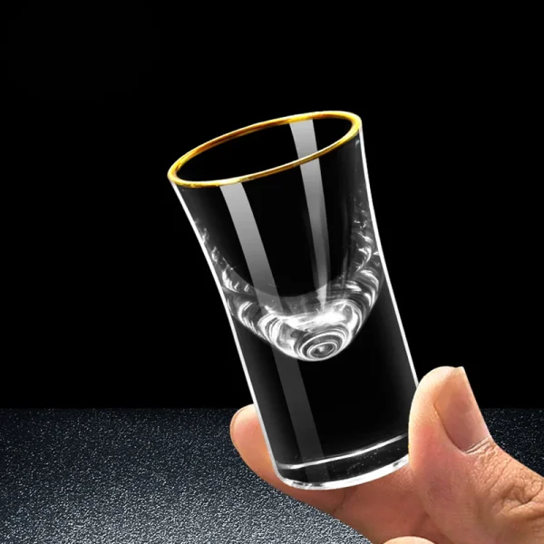 6pcs Glass Mini Capacity Golden Edge Shot Glass Cups Wine Glass Set Wine Cup Creative Gifts Transparent Drinkware Wine Dispenser 2