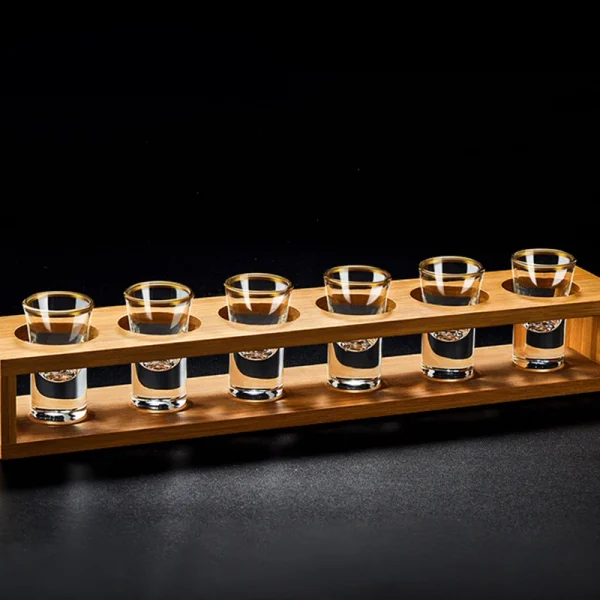 6pcs Glass Mini Capacity Golden Edge Shot Glass Cups Wine Glass Set Wine Cup Creative Gifts Transparent Drinkware Wine Dispenser 3