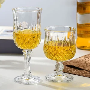 Wineglasses Goblet Transparent Glass for Home Restaurant Bar Juice Mugs Diamond High Foot Cup Drink Cups Drinkware Water Cups 1