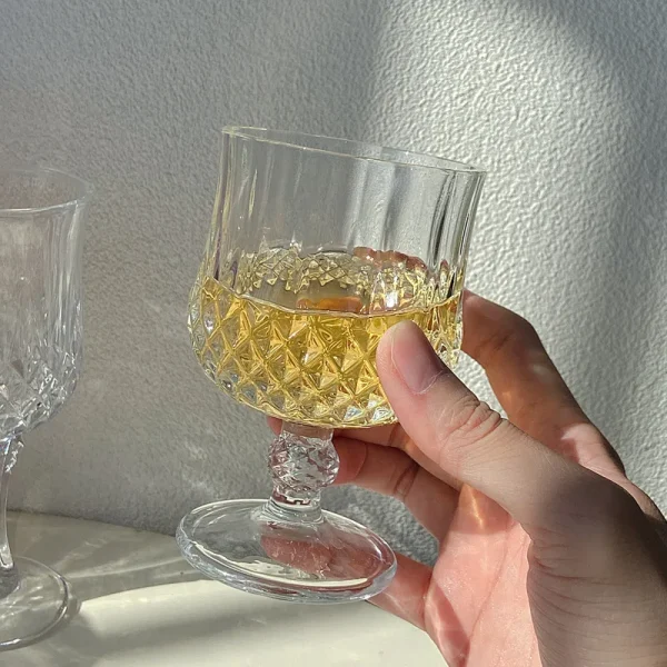 Wineglasses Goblet Transparent Glass for Home Restaurant Bar Juice Mugs Diamond High Foot Cup Drink Cups Drinkware Water Cups 2