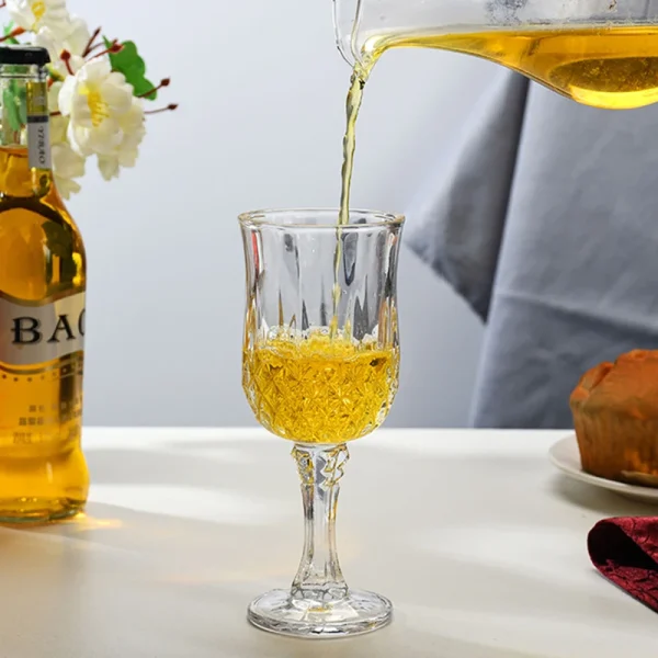 Wineglasses Goblet Transparent Glass for Home Restaurant Bar Juice Mugs Diamond High Foot Cup Drink Cups Drinkware Water Cups 3