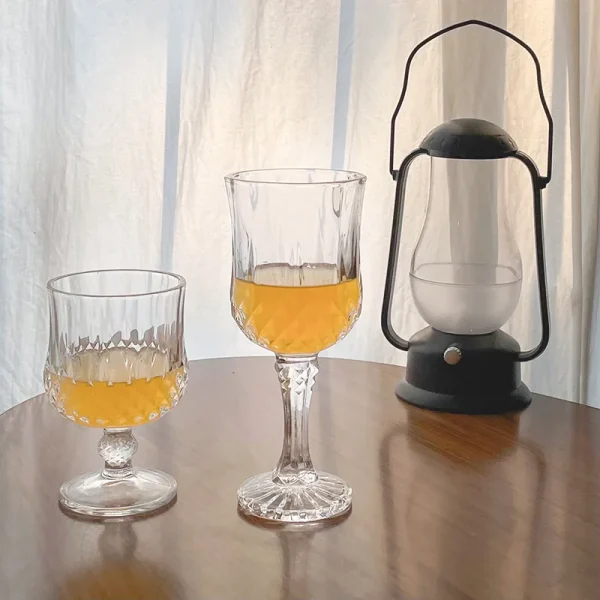Wineglasses Goblet Transparent Glass for Home Restaurant Bar Juice Mugs Diamond High Foot Cup Drink Cups Drinkware Water Cups 4