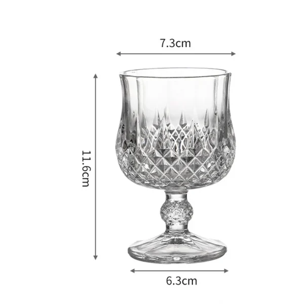 Wineglasses Goblet Transparent Glass for Home Restaurant Bar Juice Mugs Diamond High Foot Cup Drink Cups Drinkware Water Cups 6