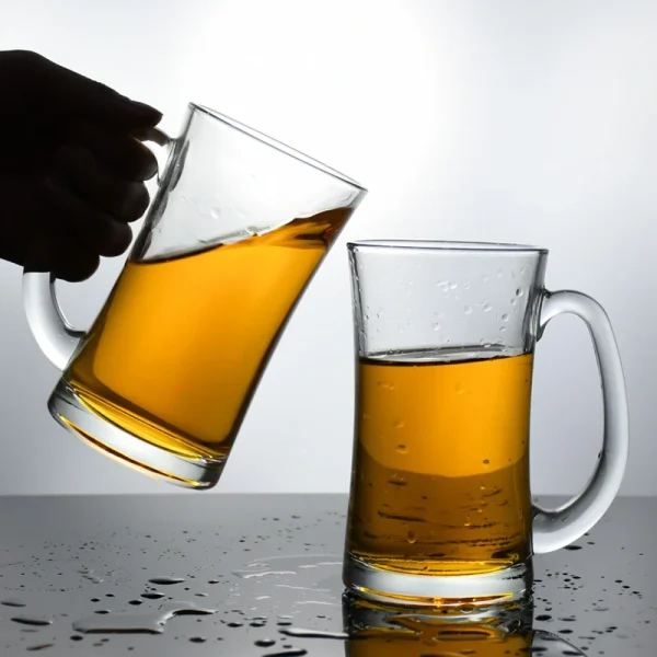 360ml Heat Resistant Tea Cup with Handle Classic Style Wheat Beer Glass Household Drinkware Transparent Juice Milk Water Mugs 2