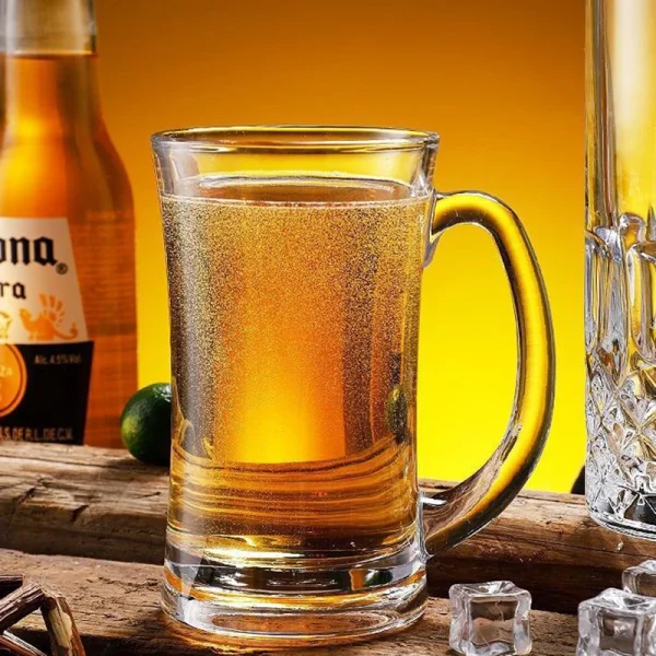 360ml Heat Resistant Tea Cup with Handle Classic Style Wheat Beer Glass Household Drinkware Transparent Juice Milk Water Mugs 3