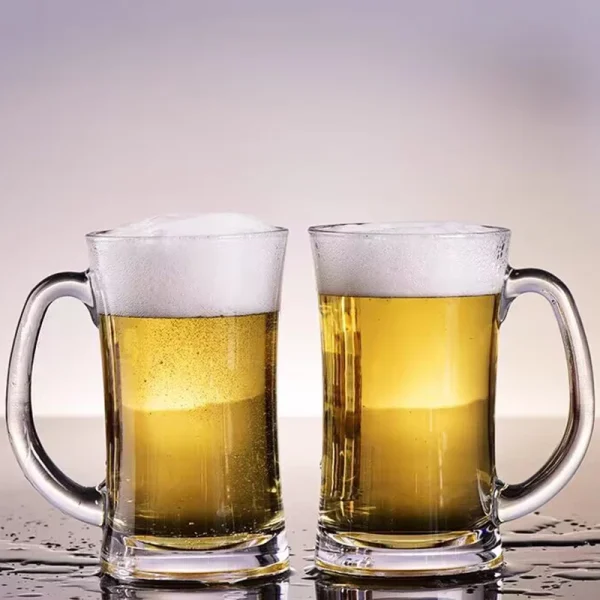 360ml Heat Resistant Tea Cup with Handle Classic Style Wheat Beer Glass Household Drinkware Transparent Juice Milk Water Mugs 4
