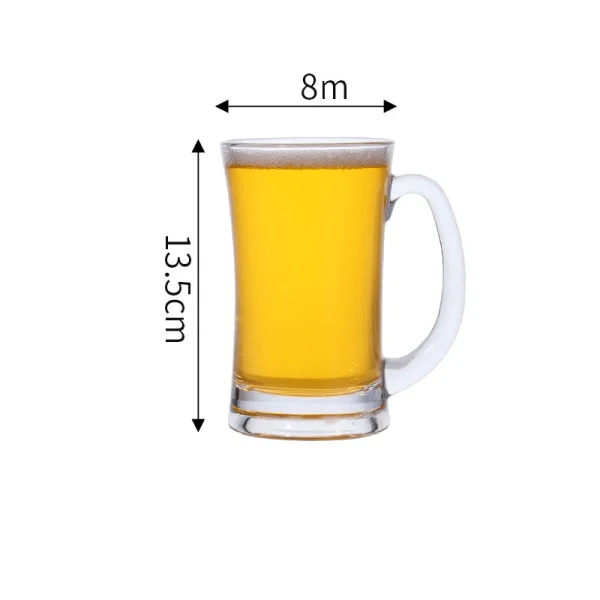 360ml Heat Resistant Tea Cup with Handle Classic Style Wheat Beer Glass Household Drinkware Transparent Juice Milk Water Mugs 6