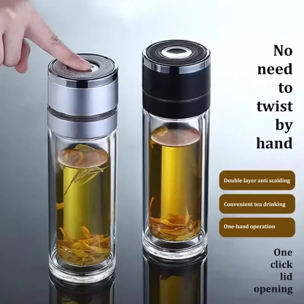 700ML Tea Water Bottle High Borosilicate Glass Double Layer Tea Water Cup Infuser Tumbler Drinkware Water Bottle With Tea Filter 1