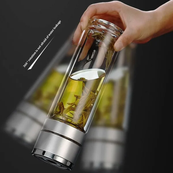 700ML Tea Water Bottle High Borosilicate Glass Double Layer Tea Water Cup Infuser Tumbler Drinkware Water Bottle With Tea Filter 2