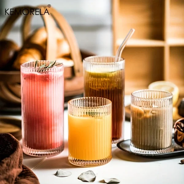 Glass Cup High Borosilicate Heat-resistant Latte Coffee Mug Cold Drinkware Water Cups Milk Beer Juice Tea Cup Whiskey Wine Glass 1