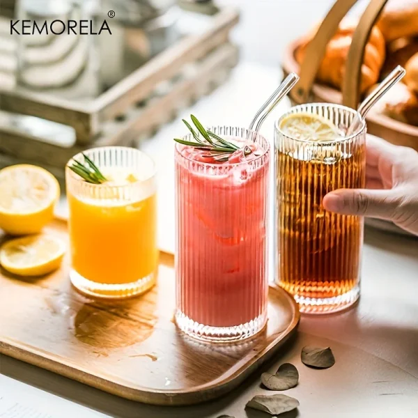 Glass Cup High Borosilicate Heat-resistant Latte Coffee Mug Cold Drinkware Water Cups Milk Beer Juice Tea Cup Whiskey Wine Glass 2