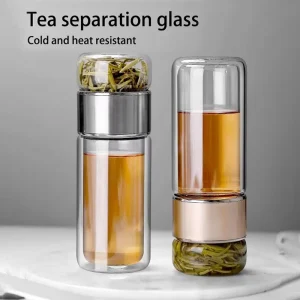 NEW Tea Water Bottle High Borosilicate Glass Double Layer Tea Water Cup Infuser Tumbler Drinkware Water Bottle With Tea Filter 1