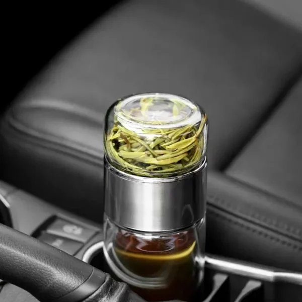 NEW Tea Water Bottle High Borosilicate Glass Double Layer Tea Water Cup Infuser Tumbler Drinkware Water Bottle With Tea Filter 4