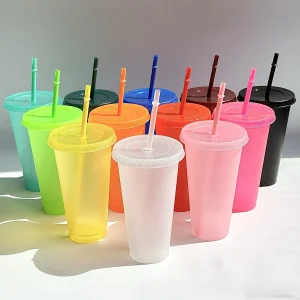 10pcs Bulk Wholesale Plastic Cups Tumblers Reusable Large Water Bottle Cold Mug Summer Drinkware Color Changing Cups BPA FREE 1