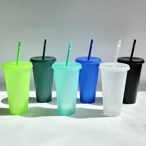 10pcs Bulk Wholesale Plastic Cups Tumblers Reusable Large Water Bottle Cold Mug Summer Drinkware Color Changing Cups BPA FREE 3