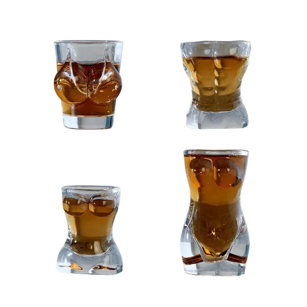 Funny Beer Cup Men Women Body Unique Shaped 1PC New Transparent Wine Glass Bar Drinkware Cocktail Mug Coffee Juice Teacup 1