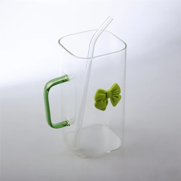 Transparent Glass Tea Cup 750ML Coffee Mugs Glasses with Straw Lid For Milk Juice Drinking Water Drinkware Home Glassware Set 컵 4