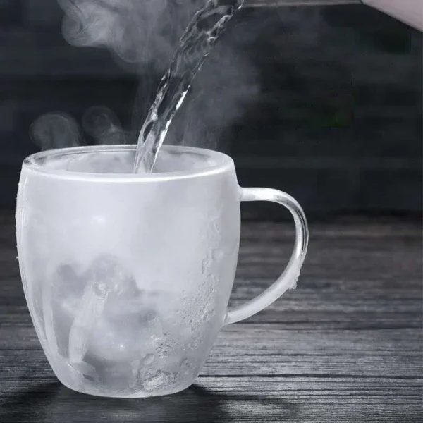 Double Bottom Wall Glass Coffee Cup Whiskey Tea Thermal Heat Resistant Cocktail Vodka Shot Wine Mug Drinkware Tumbler Set 4