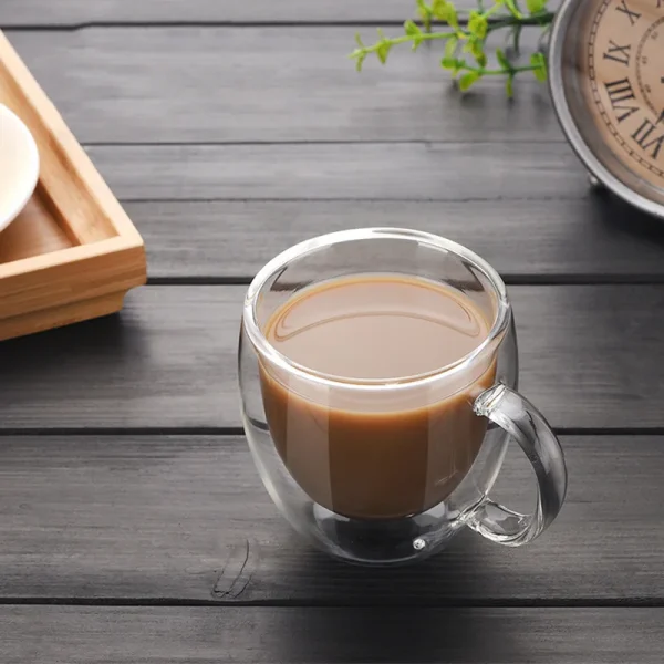 150/250/350/450ml Heat Resistant Double Wall Coffee Cup Transparent Glass Whiskey Tea Milk Cups Cold Beverage Wine Mug Drinkware 4