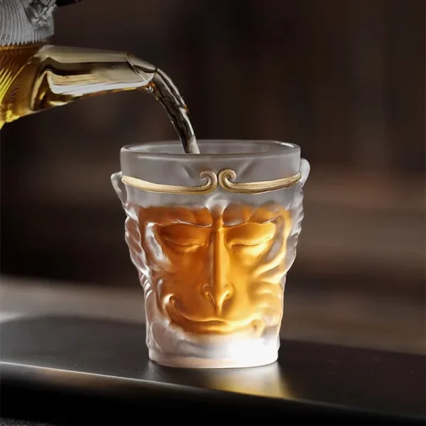120ml Monkey King Whiskey Glasses Black Myth Wukong Crystal Glass Cup Creative Sun Wukong Kung Fu Tea Cup Home Drinkware 2