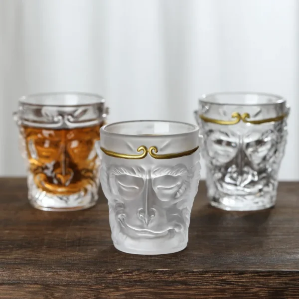 120ml Monkey King Whiskey Glasses Black Myth Wukong Crystal Glass Cup Creative Sun Wukong Kung Fu Tea Cup Home Drinkware 4