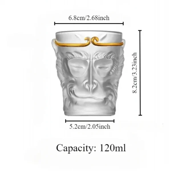 120ml Monkey King Whiskey Glasses Black Myth Wukong Crystal Glass Cup Creative Sun Wukong Kung Fu Tea Cup Home Drinkware 5