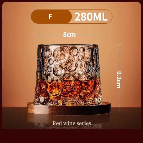 Tumbler Whiskey Glass with Base Crystal Whiskey Glasses Rotating Spinning Wine Brandy Glass Cup Drinkware for Bar Home 5