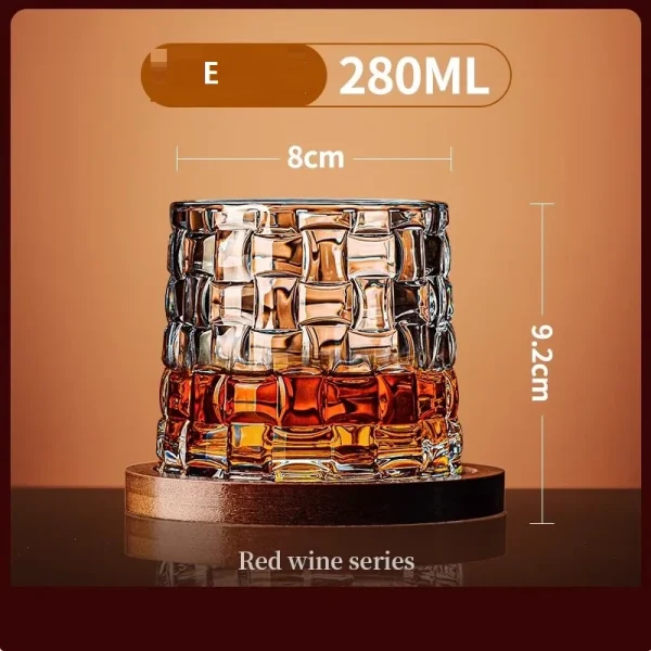 Tumbler Whiskey Glass with Base Crystal Whiskey Glasses Rotating Spinning Wine Brandy Glass Cup Drinkware for Bar Home 6