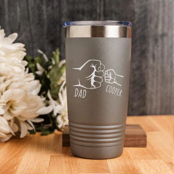 Retro Minimalist Fathers Day Customized Insulated Mug Name Engraved Unique Birthday Gift for Dad Personalized Thermal Drinkware 6