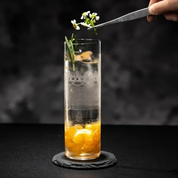 Japanese Style Cocktail Glasses Cups,Ultra Thin Etched Collins Cup, Classic Whisky Glass Cup,Drinkware For Party Bar,Water Tools 2