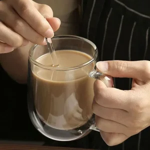 1-6PCS 80-450ML Heat Resistant Double Wall Tea Glass Cup Beer Coffee Handmade Creative Cold Beverage Transparent Drinkware Set 1